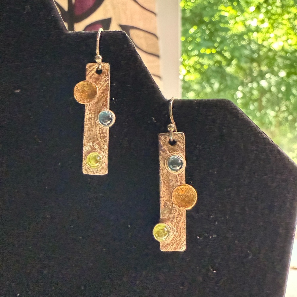 Artisanal Sterling Silver and Semi-Precious Stone Earrings